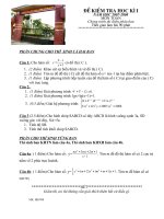 đề kiểm tra học kỳ I lớp 12(phân ban)