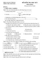 Một số đề KT Sinh 8