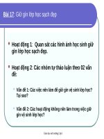 Bài 17: Giữ gìn lớp học