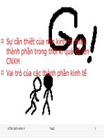 Sự cần thiết của nền kinh tế nhiều thành phần