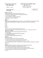 KT trắc nghiệm LÝ THPT 12( Có đáp án )