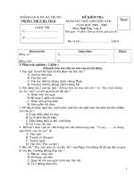 Đề kiểm tra chất lượng đầu năm