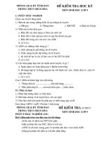 Một số đề KT Sinh 9