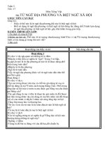 Tiết 17: Từ địa phương và biệt ngữ xã hội