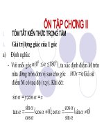 Ôn tập chương II: Tích vô hướng của hai vectơ và ứng dụng