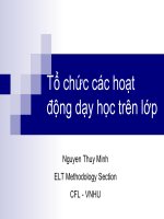 tổ chức các hoạt động dạy học trên lớp