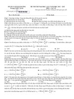 Đề thi thử đại học môn vật lý - đề 9