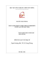 Chất lượng dịch vụ điện thoại cố định hữu tuyến tại VNPT bắc ninh