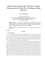 Quản lý khoa ngoại ngữ, trường cao đẳng thương mại và du lịch hà nội trong giai đoạn hiện nay