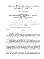 Những vấn đề nảy sinh trong quá trình tăng trưởng cao ở trung quốc