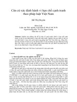 Căn cứ xác định hành vi hạn chế cạnh tranh theo pháp luật việt nam