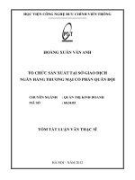 Tổ chức sản xuất tại sở giao dịch ngân hàng thương mại cổ phần quân đội