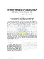 Tài liệu Đánh giá đặc điểm nông học, cảm quan chất lượng và xác định khả năng kết hợp của các dòng ngô đường mới tại Đan Phượng, Hà Nội năm 2009 doc