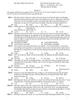 Tài liệu TRƯỜNG THPT NGUYỄN DU ĐỀ THI THỬ ĐẠI HỌC LẦN I Khối : A – B; Năm học: 2012 - 2013 pot