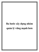 Tài liệu Ba bước xây dựng nhóm quản lý vững mạnh hơn docx