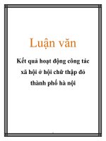 Tài liệu Luận văn: Kết quả hoạt động công tác xã hội ở hội chữ thập đỏ thành phố hà nội docx