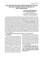 Tài liệu XÂY DỰNG PHƯƠNG PHÁP CHẨN ĐOÁN NHANH VI KHUẨN DỊCH HẠCH (YERSINIA PESTIS) TỪ MẪU ĐẤT VÀ NƯỚC NHIỄM KHUẨN potx