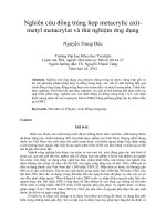 Nghiên cứu đồng trùng hợp metacrylic axit metyl metacrylat và thử nghiệm ứng dụng