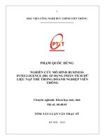 Nghiên cứu mô hình BUSINESS INTELLIGENCE(BI)áp dụng phân tích dữ liệu nạp thẻ trong doanh nghiệp viễn thông