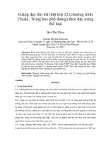 Giảng dạy thơ trữ tình lớp 12 (chương trình chuẩn, trung học phổ thông) theo đặc trưng thể loại
