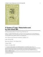 Tài liệu A System of Logic: Ratiocinative and Inductive 7th Edition, Vol. I ppt