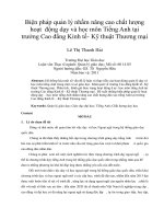 Biện pháp quản lý nhằm nâng cao chất lượng hoạt động dạy và học môn tiếng anh tại trường cao đẳng kinh tế  kỹ thuật thương mại
