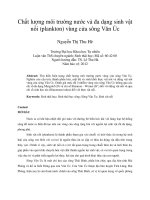 Chất lượng môi trường nước và đa dạng sinh vật nổi (plankton) vùng cửa sông văn úc