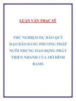 THỬ NGHIỆM DỰ BÁO QUỸ ĐẠO BÃO BẰNG PHƯƠNG PHÁP NUÔI NHƯNG DAO ĐỘNG PHÁT TRIỂN NHANH CỦA MÔ HÌNH RAMS