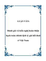 Đánh giá và kiến nghị hoàn thiện hạch toán chênh lệch tỷ giá hối đoái ở Việt Nam