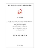 Nghiên cứu gải pháp bảo mật truyền hình hội nghị IP video conferencing cho khối cơ quan chính phủ