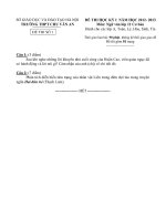 Tài liệu Đề thi học kì 1 môn Văn A lớp 11 cơ bản 3 năm 2013 trường Chu Văn An pot