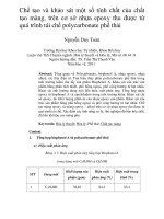 Chế tạo và khảo sát một số tính chất của chất tạo màng, trên cơ sở nhựa epoxy thu được từ quá trình tái chế polycarbonate phế thải