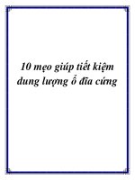 Tài liệu 10 mẹo giúp tiết kiệm dung lượng ổ đĩa cứng doc