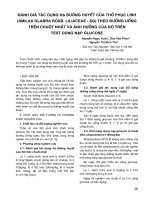 Tài liệu Đánh giá tác dụng hạ đường huyết của thổ phục linh (Smilax Glabra Roxb, Liliaceae - SG) theo đường uống trên chuột nhắt và ảnh hưởng của nó trên test dung nạp Glucose ppt