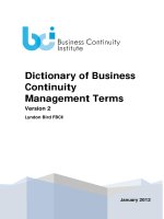 Tài liệu Dictionary of Business Continuity Management Terms doc