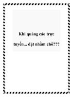 Tài liệu Khi quảng cáo trực tuyến... đặt nhầm chỗ??? potx