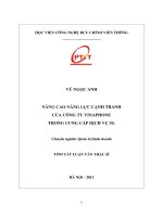 Nâng cao năng lực cạnh tranh của công ty VINAPHONE trong cung cấp dịch vụ 3g