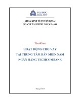 hoạt động cho vay tại trung tâm miền nam ngân hàng techcombank