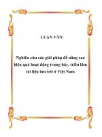 Nghiên cứu các giải pháp để nâng cao hiệu quả hoạt động trưng bày, triển lãm tài liệu lưu trữ ở Việt Nam