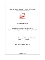 Hoàn thiện công tác quản lý dự án tại ban quản lý dự án   công ty điện thoại hà nội 3