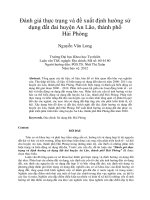 Đánh giá thực trạng và đề xuất định hướng sử dụng đất đai huyện an lão, thành phố hải phòng