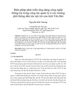 Biện pháp phát triển ứng dụng công nghệ thông tin trong công tác quản lý ở các trường phổ thông dân tộc nội trú của tỉnh yên bái