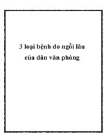 Tài liệu 3 loại bệnh do ngồi lâu của dân văn phòng potx