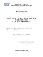 quan điểm vectơ trong dạy học phép biến hình ở trường phổ thông