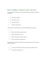 Tài liệu TRẮC NGHIỆM - KINH TẾ VI MÔ - ĐỀ SỐ 22 doc