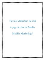 Tài liệu Tại sao Marketers lại chú trọng vào Social Media Mobile Marketing? pot