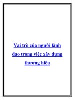 Tài liệu Vai trò của người lãnh đạo trong việc xây dựng thương hiệu.Hãy nghe Nancy ppt