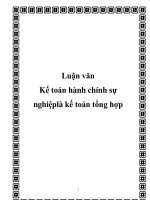 Kế toán hành chính sự nghiệp là kế toán tổng hợp