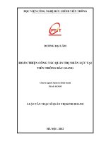 Hoàn thiện công tác quản trị nhân lực tại viễn thông bắc giang