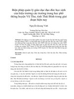 Biện pháp quản lý giáo dục đạo đức học sinh của hiệu trưởng các trường trung học phổ thông huyện vũ thư, tỉnh thái bình trong giai đoạn hiện nay